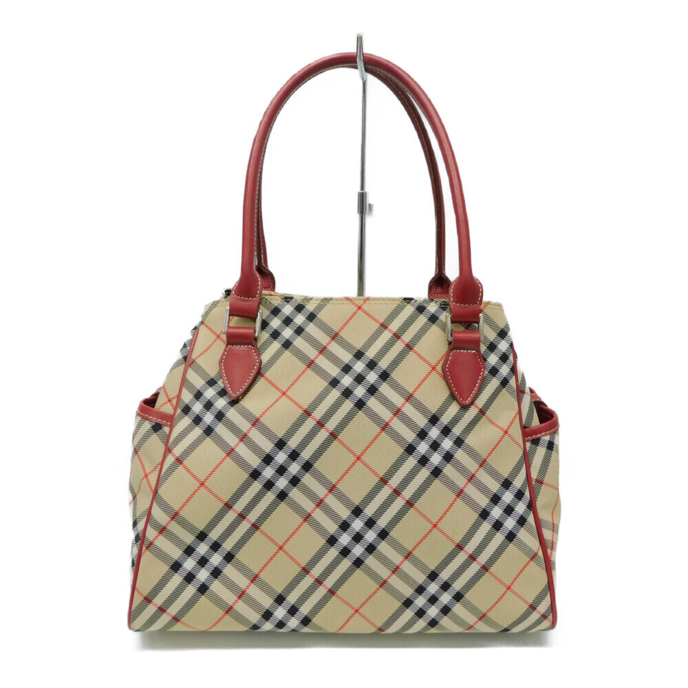 BURBERRY BLUELABEL Check Handbag Red Compact - Picture 2 of 7